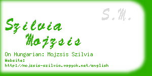 szilvia mojzsis business card